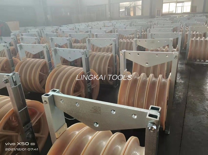 508 x 75 mm trijų skriemulių perdavimo linija Mc nailono laidininko styginių valdymo blokas