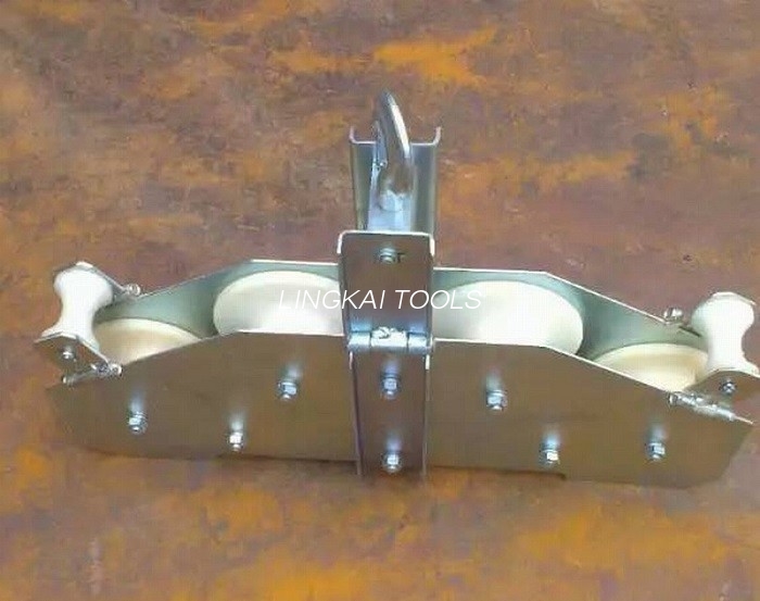 R570 mm optinio pluošto kabelio įrankiai 10KN OPGW keturių skriemulių kombinuotas blokas