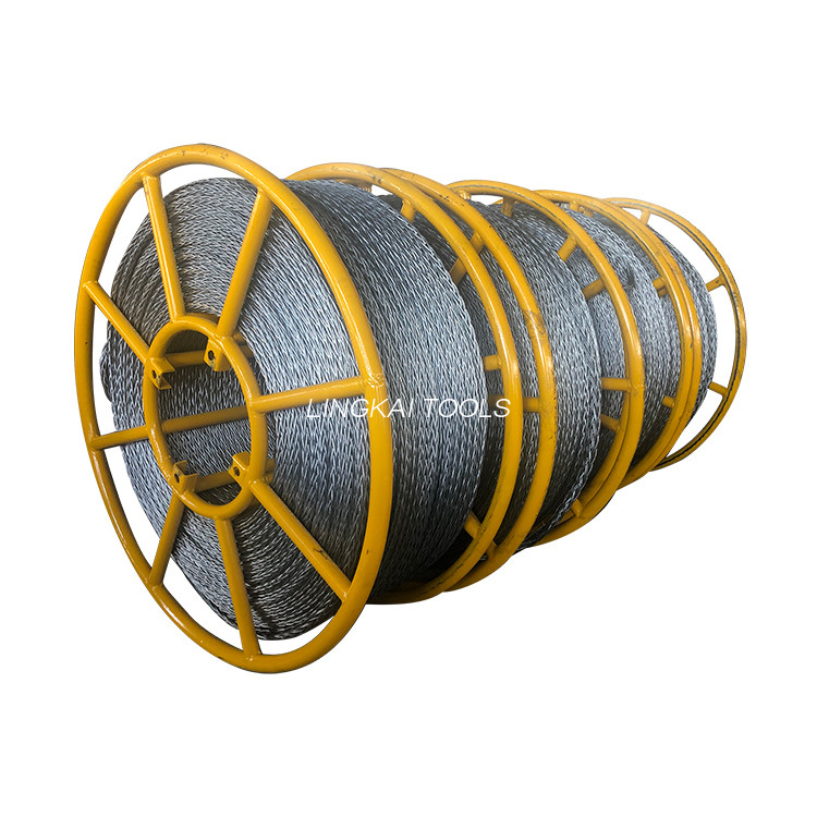 Didelio tempimo cinkuota 13 mm nesisukanti pintinė plieninė vielinė lyno perdavimo linija